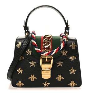 Gucci Textured Calfskin Bee Star Print #254624G10B